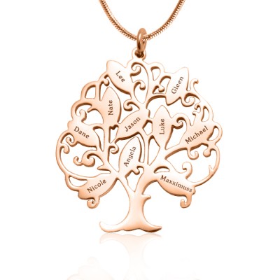personalized Tree of My Life Necklace 10 - 18ct Rose Gold Plated - Name My Jewelry ™
