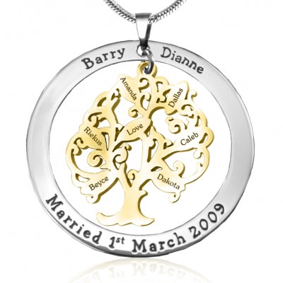 personalized Tree of My Life Washer 7 - Two Tone - Gold Tree - Name My Jewelry ™