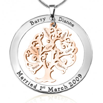 personalized Tree of My Life Washer 7 - Two Tone - Rose Gold Tree - Name My Jewelry ™