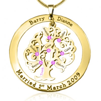 personalized Tree of My Life Washer 7 - 18ct Gold Plated - Name My Jewelry ™