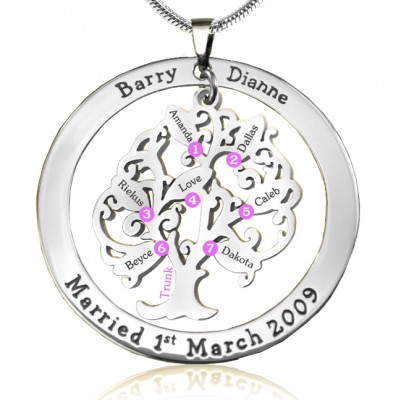 personalized Tree of My Life Washer 7 - Sterling Silver - Name My Jewelry ™