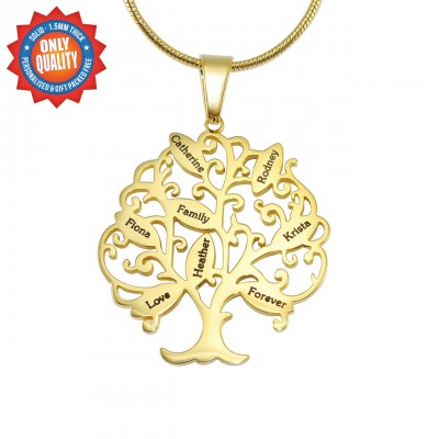 personalized Tree of My Life Necklace 8 - 18ct Gold Plated - Name My Jewelry ™