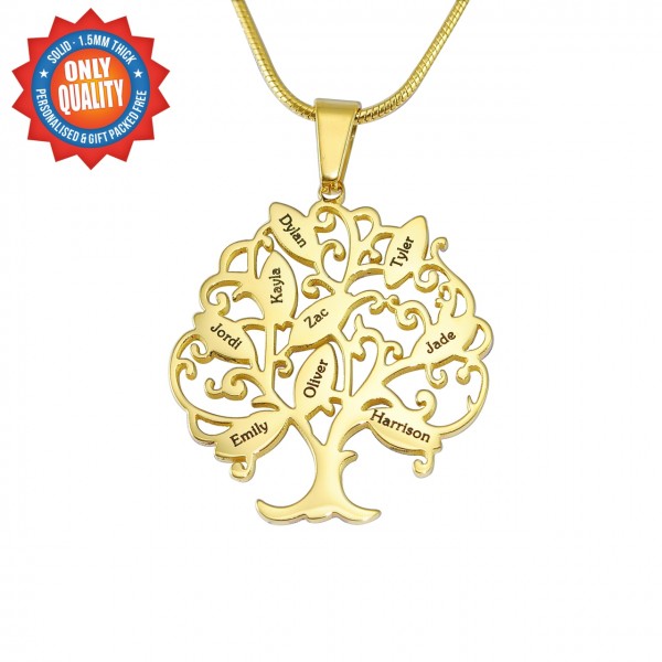 personalized Tree of My Life Necklace 9 - 18ct Gold Plated - Name My Jewelry ™