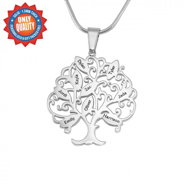 personalized Tree of My Life Necklace 9 - Sterling Silver - Name My Jewelry ™