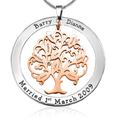 personalized Tree of My Life Washer 9 - Two Tone - Rose Gold Tree - Name My Jewelry ™