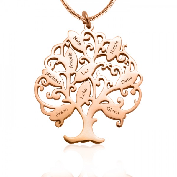 personalized Tree of My Life Necklace 9 - 18ct Rose Gold Plated - Name My Jewelry ™