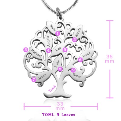 personalized Tree of My Life Necklace 9 - Sterling Silver - Name My Jewelry ™