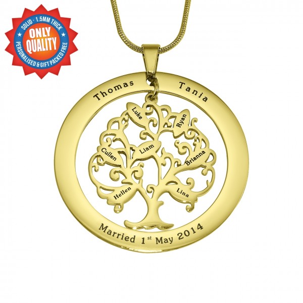 personalized Tree of My Life Washer 8 - 18ct Gold Plated - Name My Jewelry ™