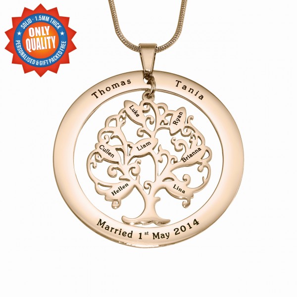 personalized Tree of My Life Washer 8 - 18ct Rose Gold Plated - Name My Jewelry ™