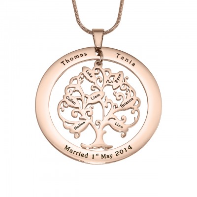 personalized Tree of My Life Washer 7 - 18ct Rose Gold Plated - Name My Jewelry ™