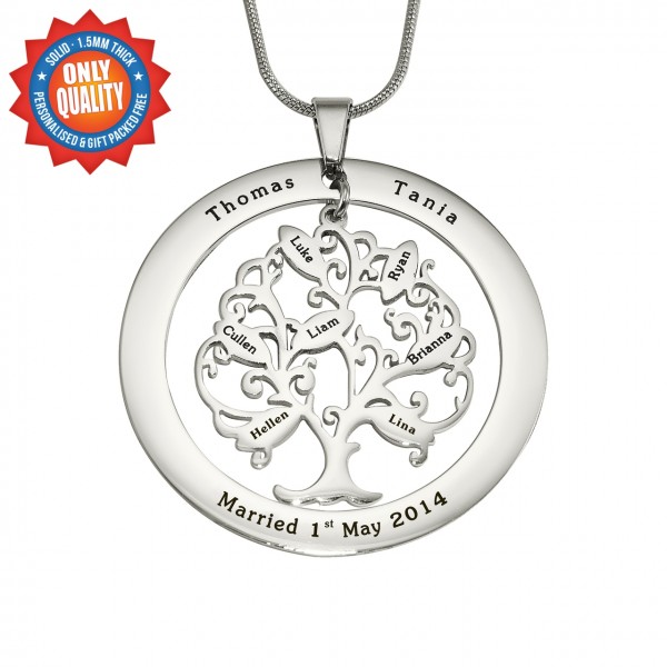 personalized Tree of My Life Washer 7 - Sterling Silver - Name My Jewelry ™