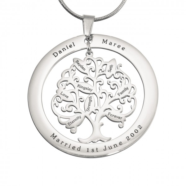 personalized Tree of My Life Washer 8 - Sterling Silver - Name My Jewelry ™