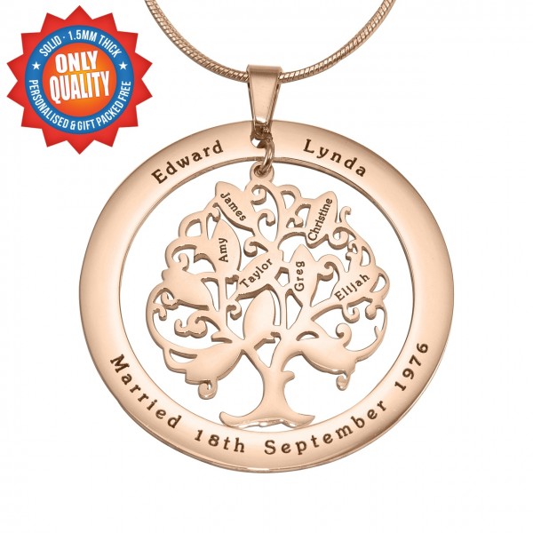 personalized Tree of My Life Washer 10 - 18ct Rose Gold Plated - Name My Jewelry ™