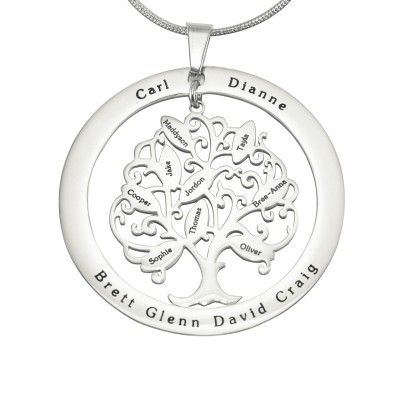 personalized Tree of My Life Washer 9 - Sterling Silver - Name My Jewelry ™