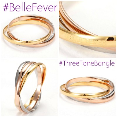 personalized Three Tone Bangle Set - Name My Jewelry ™