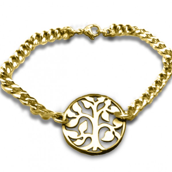personalized Tree Bracelet - 18ct Gold Plated - Name My Jewelry ™