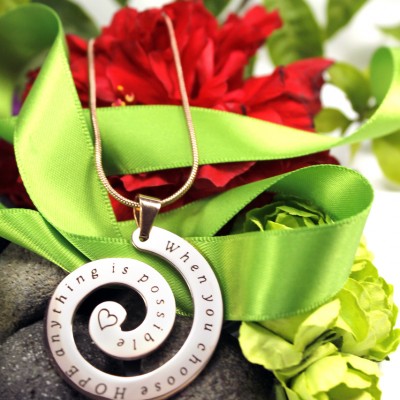 personalized Swirls of Time Necklace - 18ct Rose Gold Plated - Name My Jewelry ™