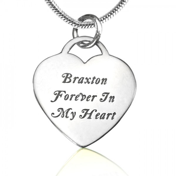 personalized Forever in My Heart Necklace - Sterling Silver - Name My Jewelry ™