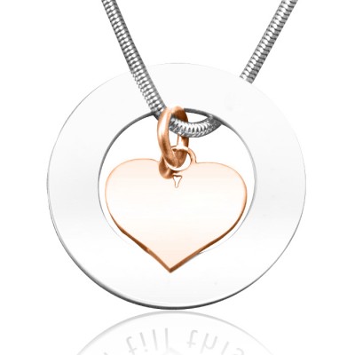 personalized Circle My Heart Necklace - Two Tone HEART in Rose Gold - Name My Jewelry ™