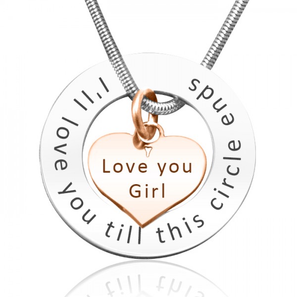 personalized Circle My Heart Necklace - Two Tone HEART in Rose Gold - Name My Jewelry ™