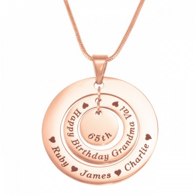 personalized Circles of Love Necklace - 18ct Rose Gold Plated - Name My Jewelry ™
