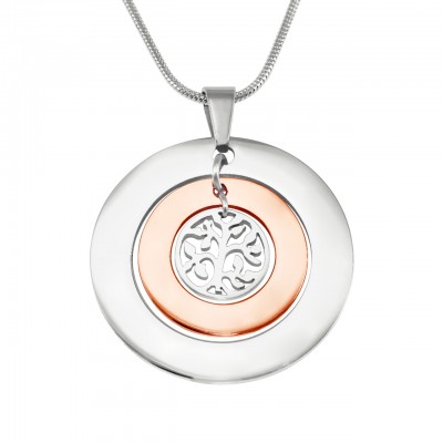personalized Circles of Love Necklace Tree - TWO TONE - Rose Gold  Silver - Name My Jewelry ™