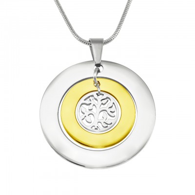 personalized Circles of Love Necklace Tree - TWO TONE - Gold  Silver - Name My Jewelry ™