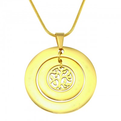personalized Circles of Love Necklace Tree - 18ct Gold Plated - Name My Jewelry ™
