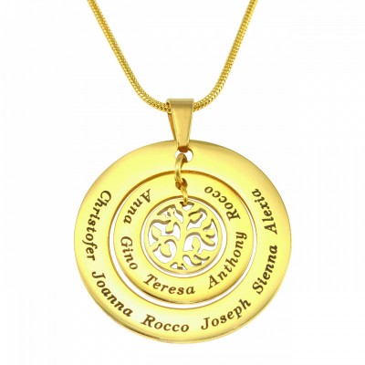 personalized Circles of Love Necklace Tree - 18ct Gold Plated - Name My Jewelry ™