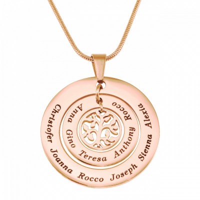 personalized Circles of Love Necklace Tree - 18ct Rose Gold Plated - Name My Jewelry ™