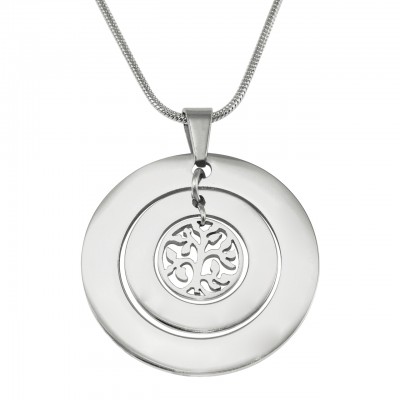 personalized Circles of Love Necklace Tree - Silver - Name My Jewelry ™