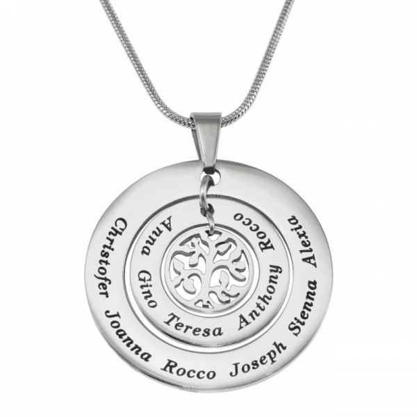 personalized Circles of Love Necklace Tree - Silver - Name My Jewelry ™