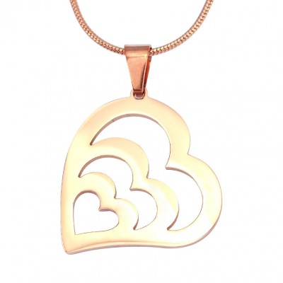 personalized Hearts of Love Necklace - 18ct Rose Gold Plated - Name My Jewelry ™