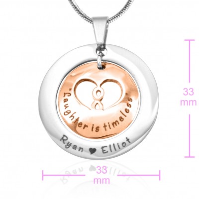 personalized Infinity Dome Necklace - Two Tone - Rose Gold Dome  Silver - Name My Jewelry ™