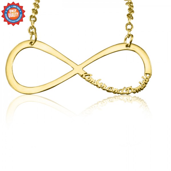 personalized Classic Infinity Name Necklace - 18ct Gold Plated - Name My Jewelry ™