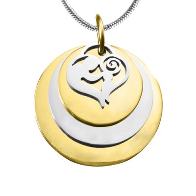 personalized Mother's Disc Triple Necklace - TWO TONE - Gold  Silver - Name My Jewelry ™