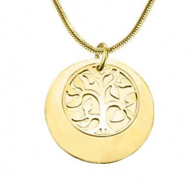 personalized My Family Tree Single Disc - 18ct Gold Plated - Name My Jewelry ™