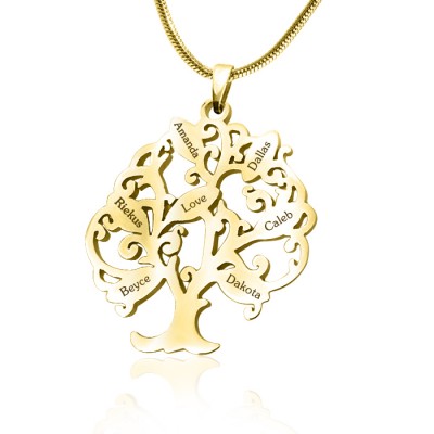 personalized Tree of My Life Necklace 7 - 18ct Gold Plated - Name My Jewelry ™
