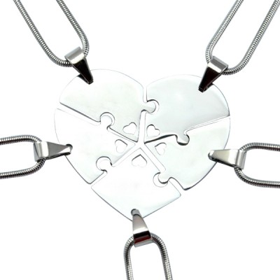 personalized Penta Heart Puzzle - Five personalized Necklaces - Name My Jewelry ™