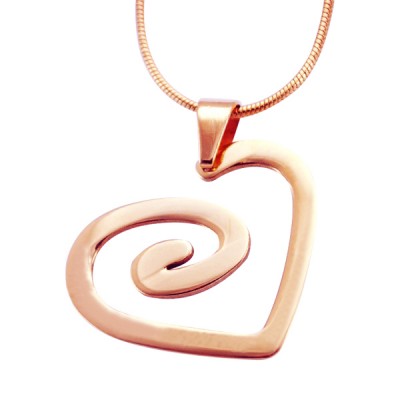 personalized Swirls of My Heart Necklace - 18ct Rose Gold Plated - Name My Jewelry ™