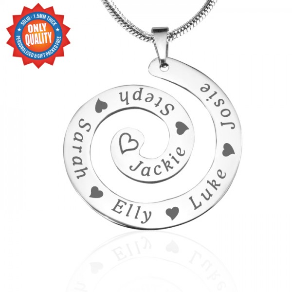 personalized Swirls of Time Necklace - Sterling Silver - Name My Jewelry ™