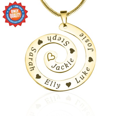 personalized Swirls of Time Necklace - 18ct Gold Plated - Name My Jewelry ™