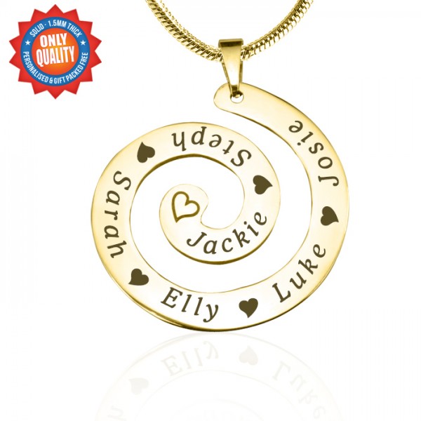 personalized Swirls of Time Necklace - 18ct Gold Plated - Name My Jewelry ™