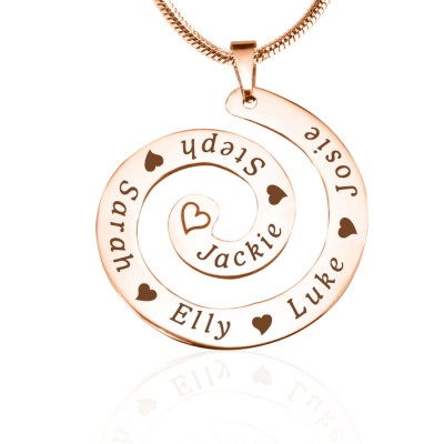 personalized Swirls of Time Necklace - 18ct Rose Gold Plated - Name My Jewelry ™