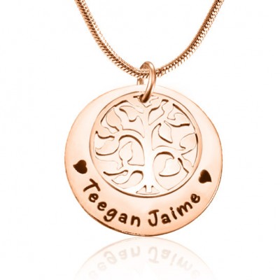personalized My Family Tree Single Disc - 18ct Rose Gold Plated - Name My Jewelry ™
