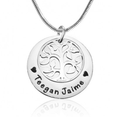 personalized My Family Tree Single Disc - Sterling Silver - Name My Jewelry ™