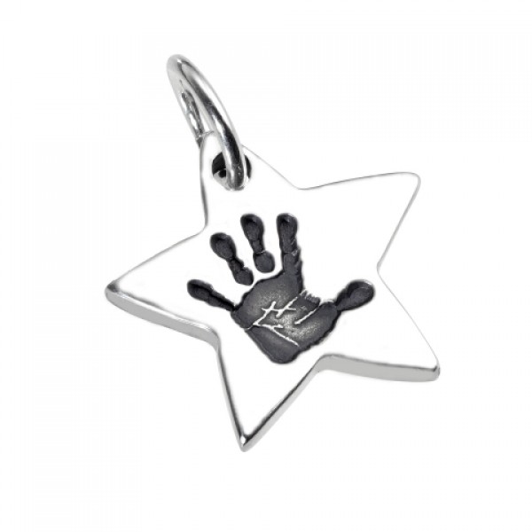 925 Sterling Silver Hand / Footprint Star Pendant - Name My Jewelry ™