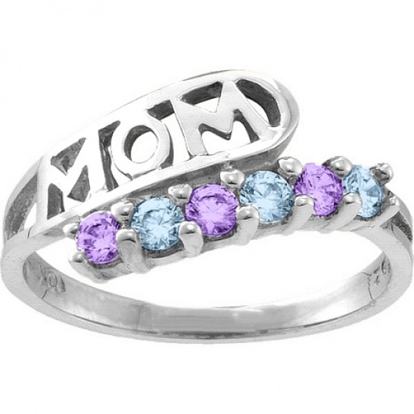 Cherish  MOM Cut-out 2-6 Stones Ring  - Name My Jewelry ™