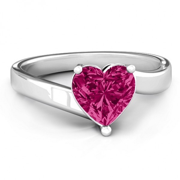 Passion  Large Heart Solitaire Ring - Name My Jewelry ™