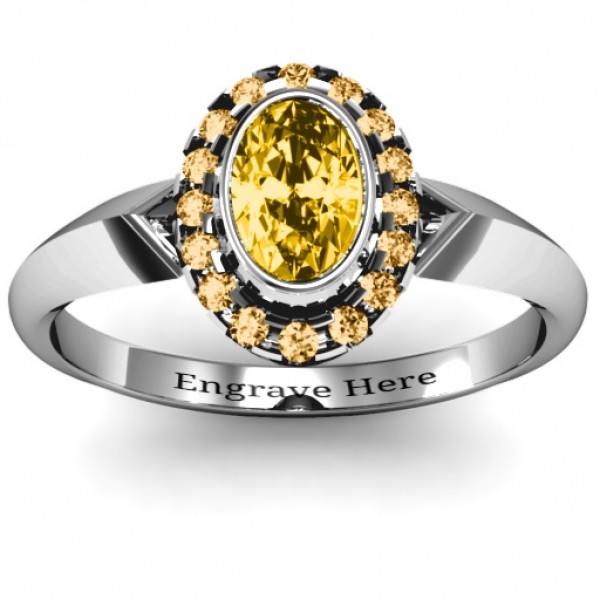 Royal  Bezel Set Oval Cluster Ring - Name My Jewelry ™